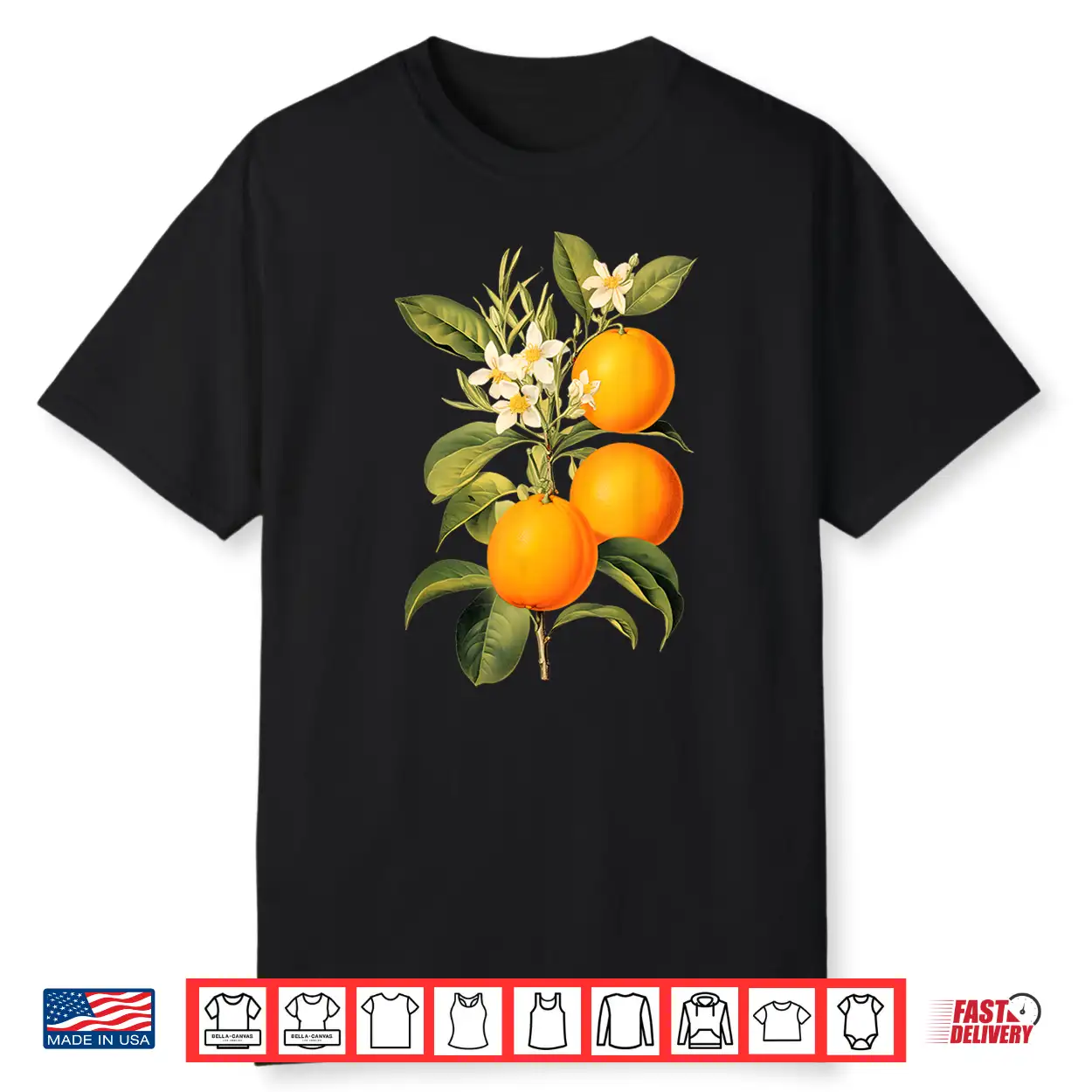 Vintage Fruit Orange Flower Botanical Cottagecore Aesthetic Shirt