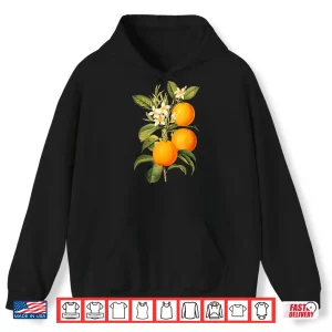 Hoodie Vintage Fruit Orange Flower Botanical Cottagecore Aesthetic Shirt