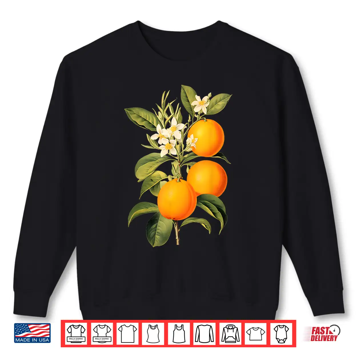 Vintage Fruit Orange Flower Botanical Cottagecore Aesthetic Shirt