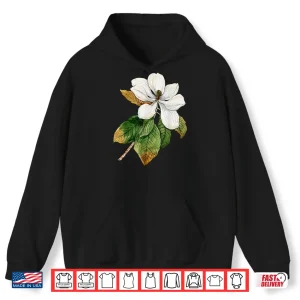 Hoodie Boho Flower Magnolia Graphic Botanical Nature Lover Shirt