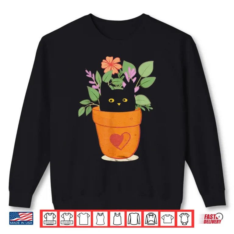 Sweatshirt Funny Cat And Plant Gardener Houseplant Aesthetic Shirt