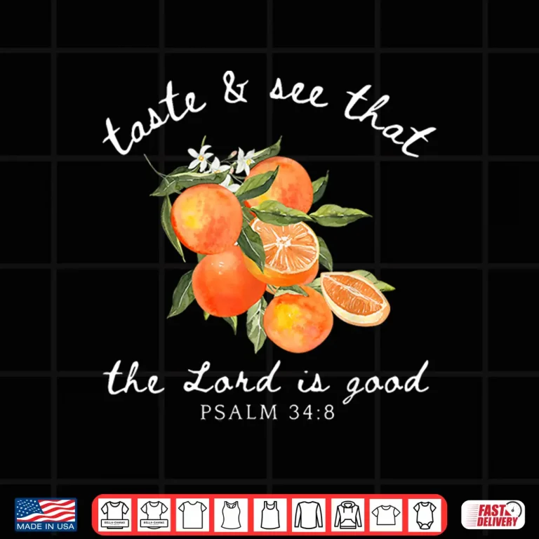 Design Christian Orange Fruit Flower Bible Verse Religions Shirt