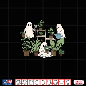 Design Cute Ghost Plant Lady Halloween Spooky Gardener Shirt