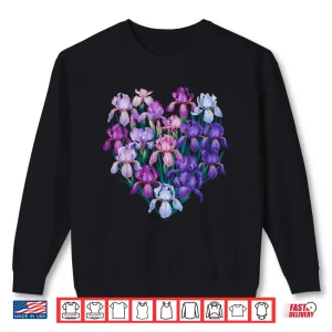 Sweatshirt Iris Flower Graphic Colorful Floral Botanical Design Shirt