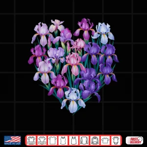 Design Iris Flower Graphic Colorful Floral Botanical Design Shirt