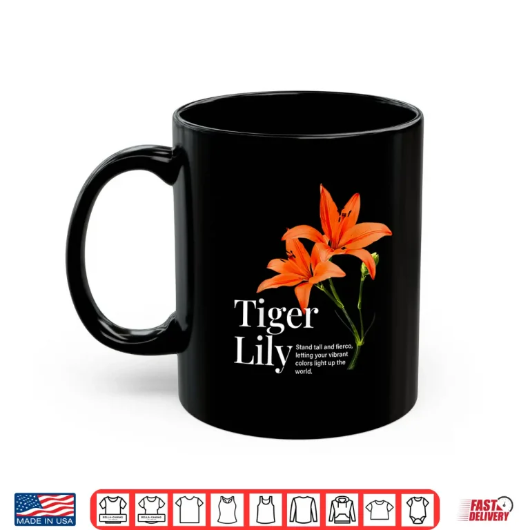 Mug Vintage Tiger Lily Flower Aesthetic Nature Lover Shirt