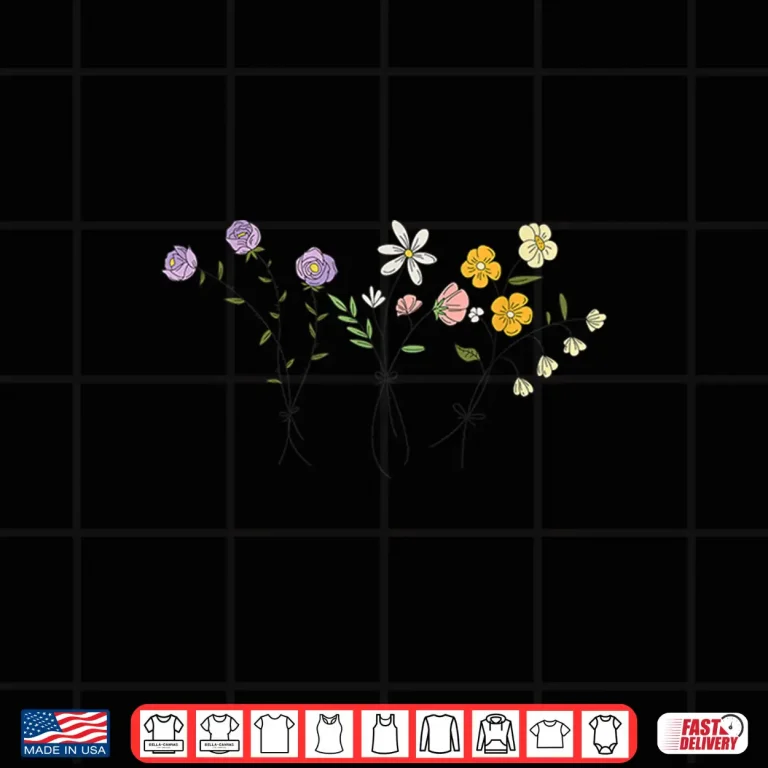 Design Vintage Botanical Beautiful Flower Pun Artistic Shirt