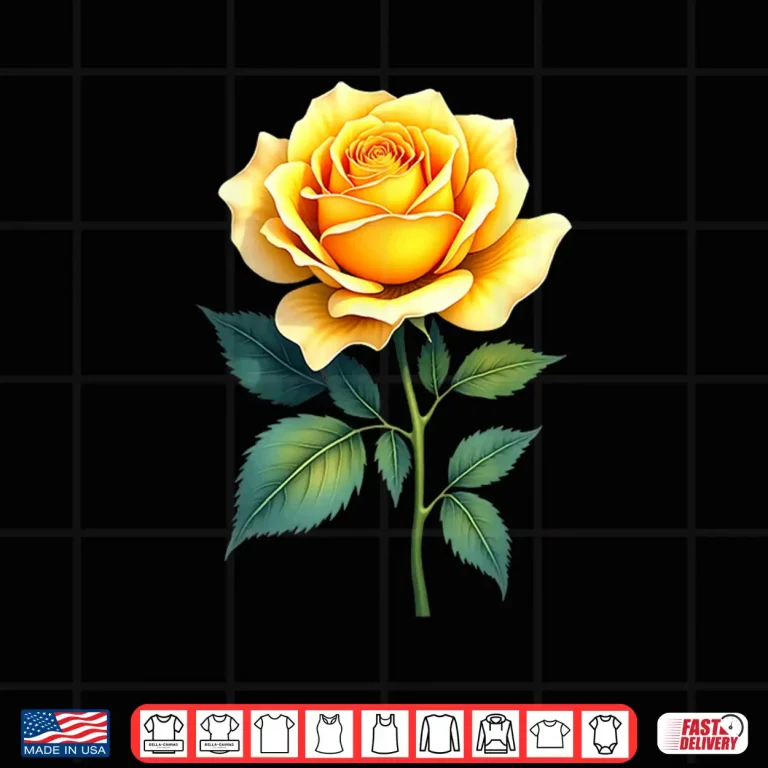 Design Yellow Rose Flower Botanical Gardening Graphic Shirt
