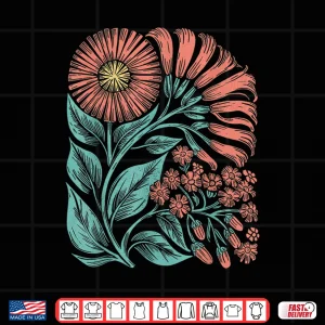 Design Botanical Boho Daisy Flower Retro Floral Wildflower Aesthetic Shirt