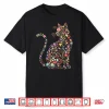 Floral Cat Feline Botanical Artistic Graphic Design Shirt