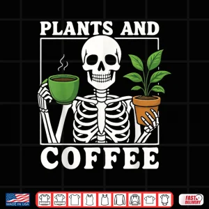 Design Plants And Coffee Botanical Caffeine Lifestyle Graphic Shirt