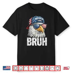 Bruh Merica Bald Eagle Fourth Of July Usa Freedom Shirt