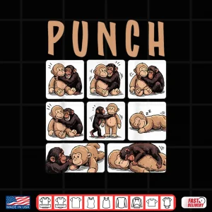 Design Cute Monkey Punch Viral Internet Character Aesthetic Shirt