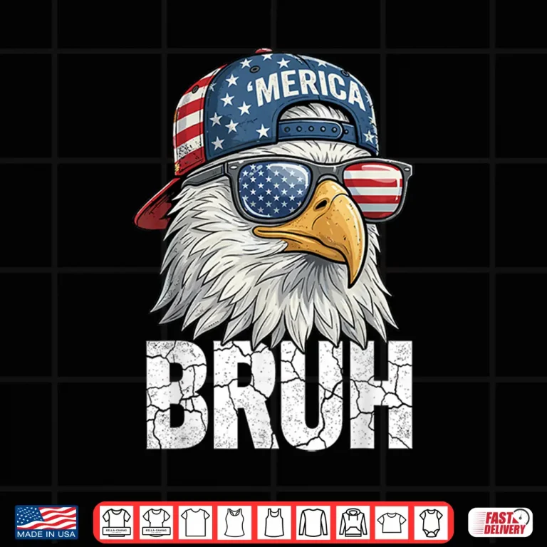 Design Bruh Merica Bald Eagle Fourth Of July USA Freedom Shirt