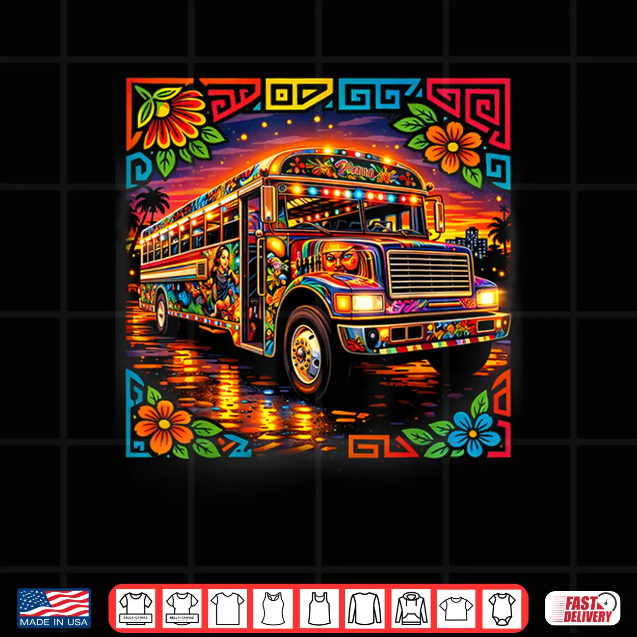 Diablo Rojo Bus Mola Art Panama Cultural Design Shirt Diablo Rojo Bus Mola Art Panama Cultural Design Shirt