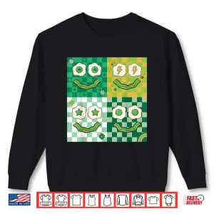 Sweatshirt Green Smile Face Eggs And Bacon Ham Breakfast Graphic Shirt