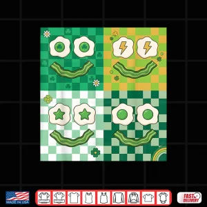 Design Green Smile Face Eggs And Bacon Ham Breakfast Graphic Shirt