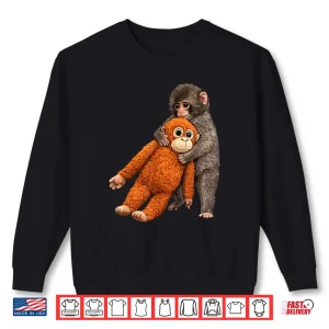 Sweatshirt Baby Viral Monkey Punch Hugging Aesthetic Graphic Shirt