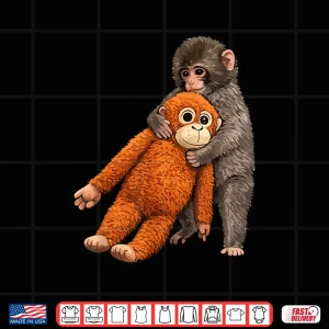 Design Baby Viral Monkey Punch Hugging Aesthetic Graphic Shirt