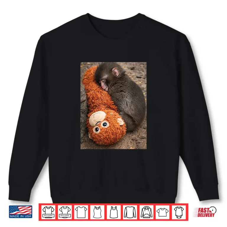 Sweatshirt Punch Monkey Meme Cute Baby Plush Toy Mother Love Shirt