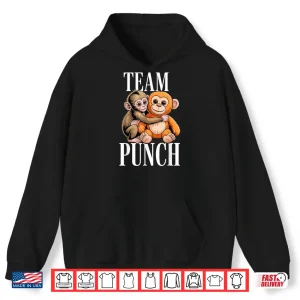 Hoodie Team Punch Cute Baby Monkey Viral Graphic Design Shirt