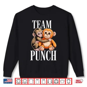 Sweatshirt Team Punch Cute Baby Monkey Viral Graphic Design Shirt