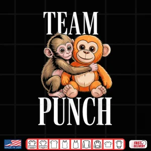 Design Team Punch Cute Baby Monkey Viral Graphic Design Shirt