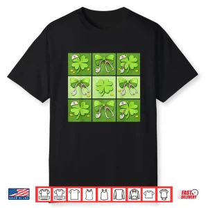 Cute Coquette Bow Shamrocks Nurses Saint Patricks Day Shirt