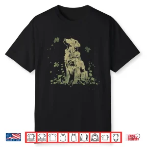 Golden Retriever Dog Saint Paddys Shamrock Saint Patricks Day Shirt