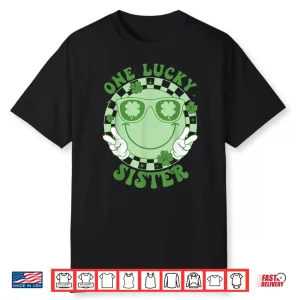 Groovy One Lucky Sister Shamrocks Saint Patricks Day Shirt