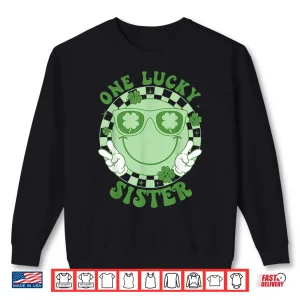 Sweatshirt Groovy One Lucky Sister Shamrocks Saint Patricks Day Shirt