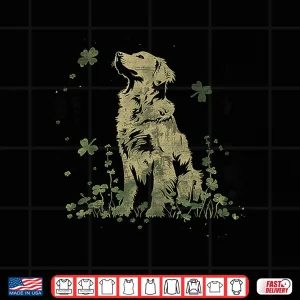 Design Golden Retriever Dog Saint Paddys Shamrock Saint Patricks Day Shirt