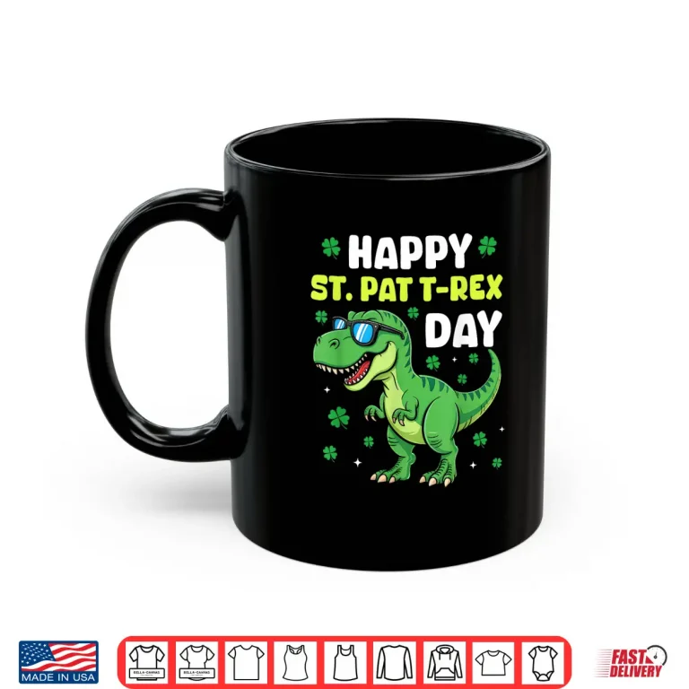 Mug Happy St Pat Rex Dinosaur Saint Patricks Day Graphic Shirt