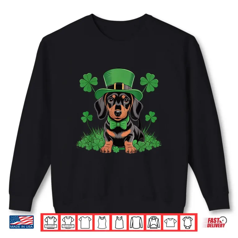 Sweatshirt Saint Patricks Day Dachshund Lucky Cleaver Graphic Shirt