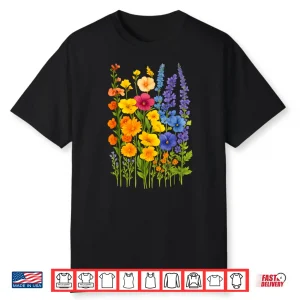 Colorful Wildflowers Bloom Botanical Nature Graphic Shirt
