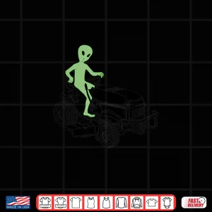 Design Alien Lawnmower Landscaper UFO Lawn Mowing Aesthetic Shirt