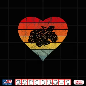 Design Vintage Heart Yard Work Professional Lawn Tractor Shirt