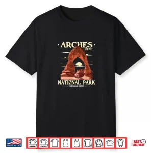 Arches National Park Retro Hiking Camping Lover Graphic Shirt