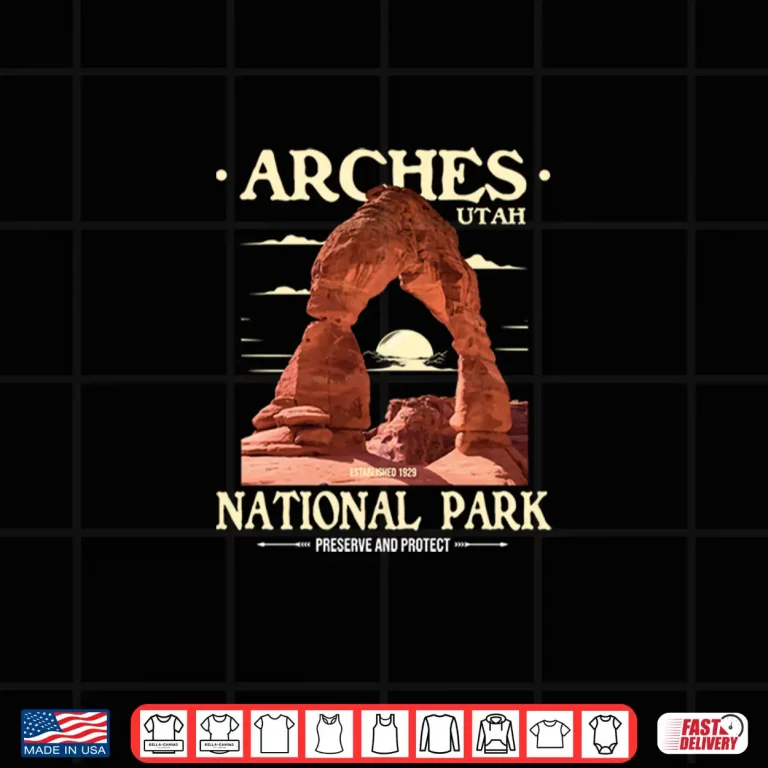 Design Arches National Park Retro Hiking Camping Lover Graphic Shirt