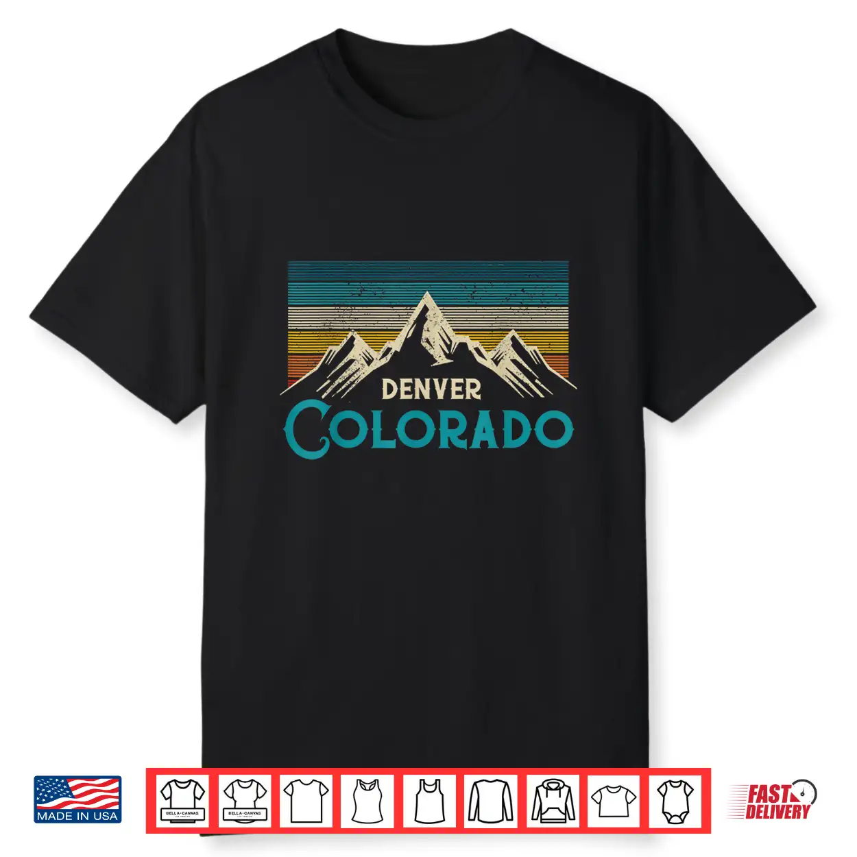 Denver Colorado Vintage Mountains Hiking Souvenir Gift Shirt
