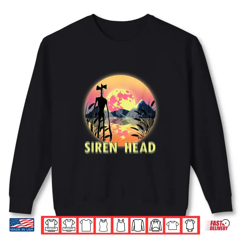 Sweatshirt Cryptid Full Moon And Siren Head Professional Graphic Shirt