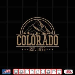 Design Colorado Rocky Mountains Established Eighteen Seventy Six Shirt