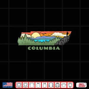 Design Columbia Tennessee Nature Outdoor Hiking Retro Graphic Shirt