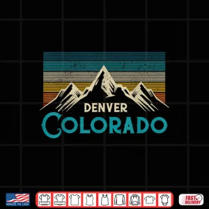 Design Denver Colorado Vintage Mountains Hiking Souvenir Gift Shirt