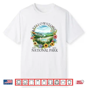 Floral Yellowstone National Park Hiking Camping Outdoor Shirt