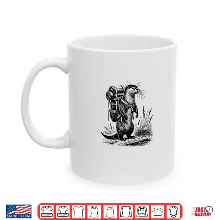 Mug Hiking River Otter Backpacking Animals Funny Cottagecore Shirt
