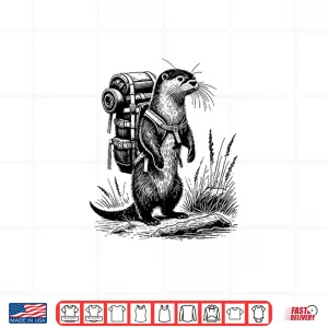 Design Hiking River Otter Backpacking Animals Funny Cottagecore Shirt