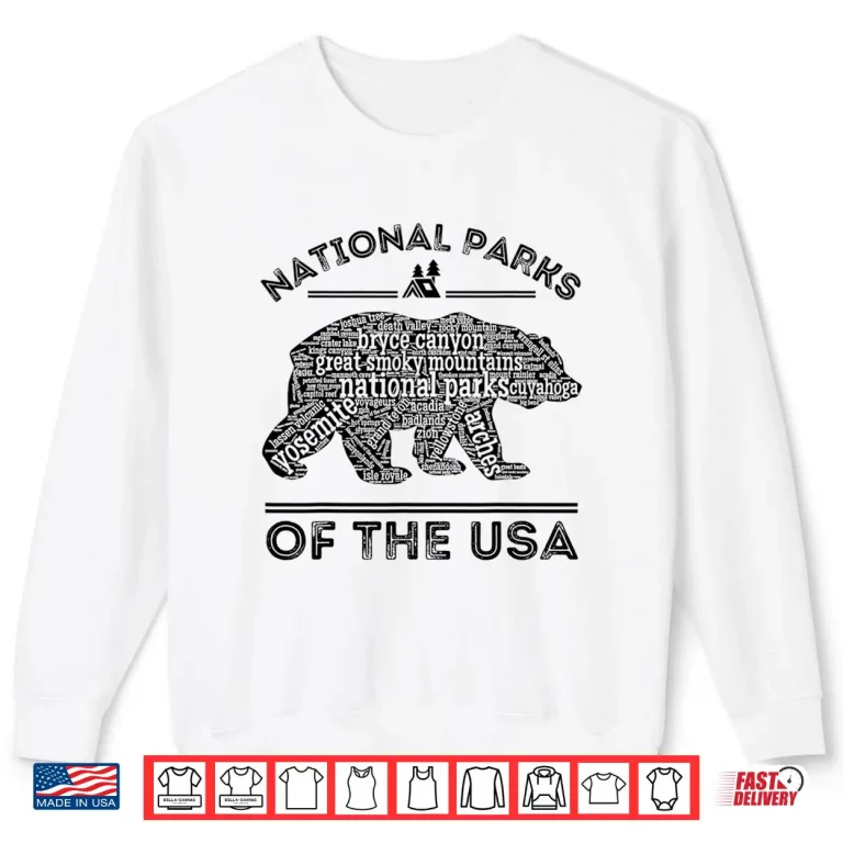 Sweatshirt National Parks Bear Hiking Travel Camping Outdoors Retro Shirt