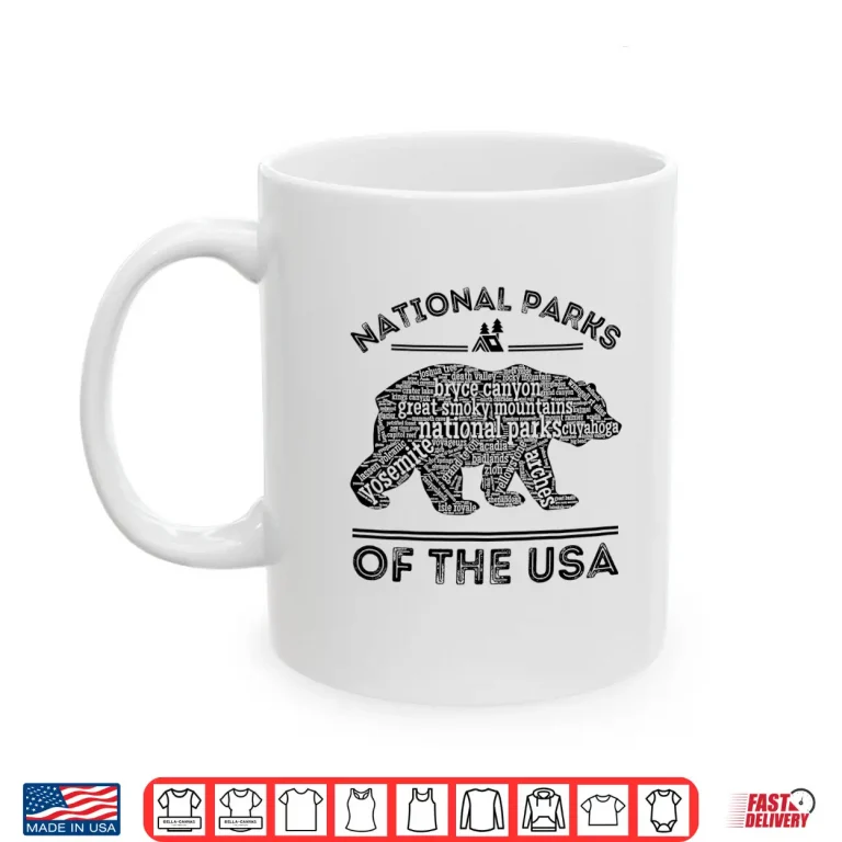 Mug National Parks Bear Hiking Travel Camping Outdoors Retro Shirt