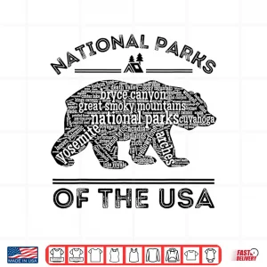 National Parks Bear Hiking Travel Camping Outdoors Retro Shirt 4 Design National Parks Bear Hiking Travel Camping Outdoors Retro Shirt